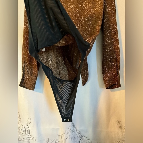 Allison Joy Brown & Black Leopard Print Long Sleeve Bodysuit - Picture 8 of 16